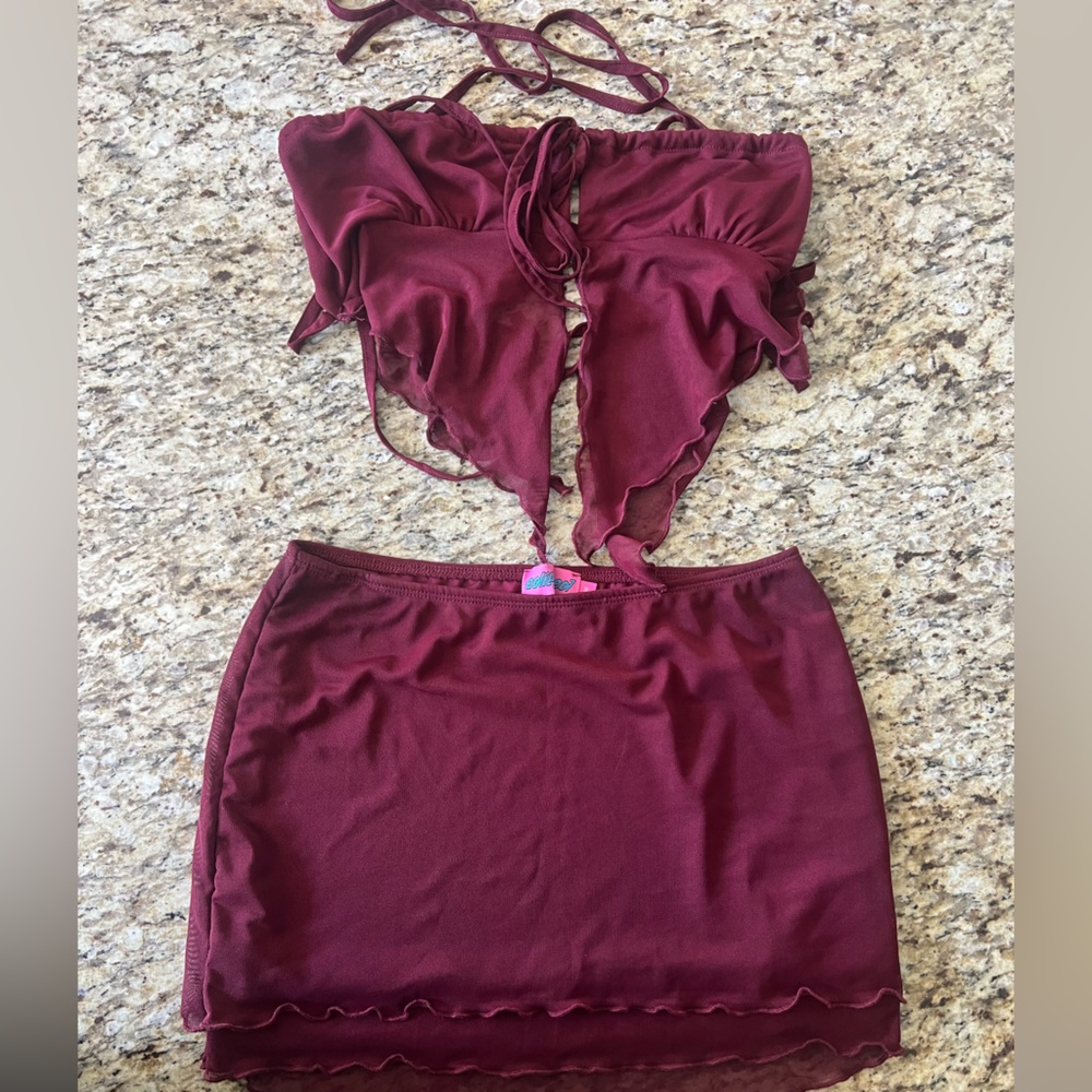 Burgundy Two-Piece Set
